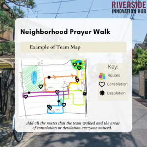 infographic with example of team map from neighborhood prayer walk